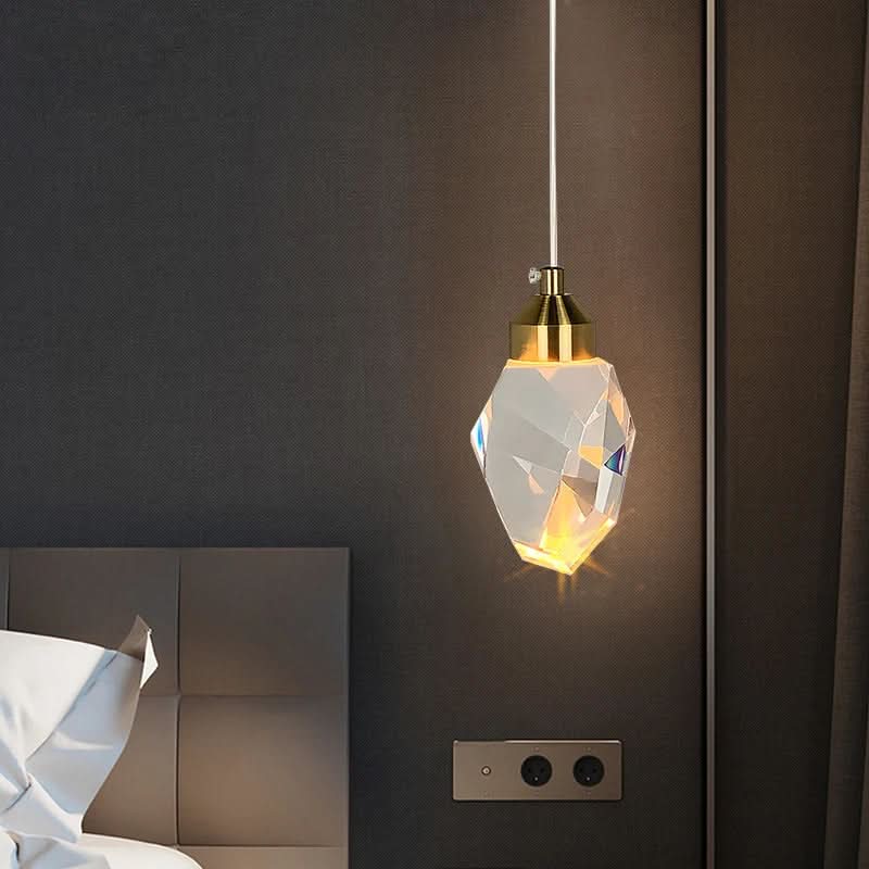 Faceted Shade Crystal Pendant Light with LED