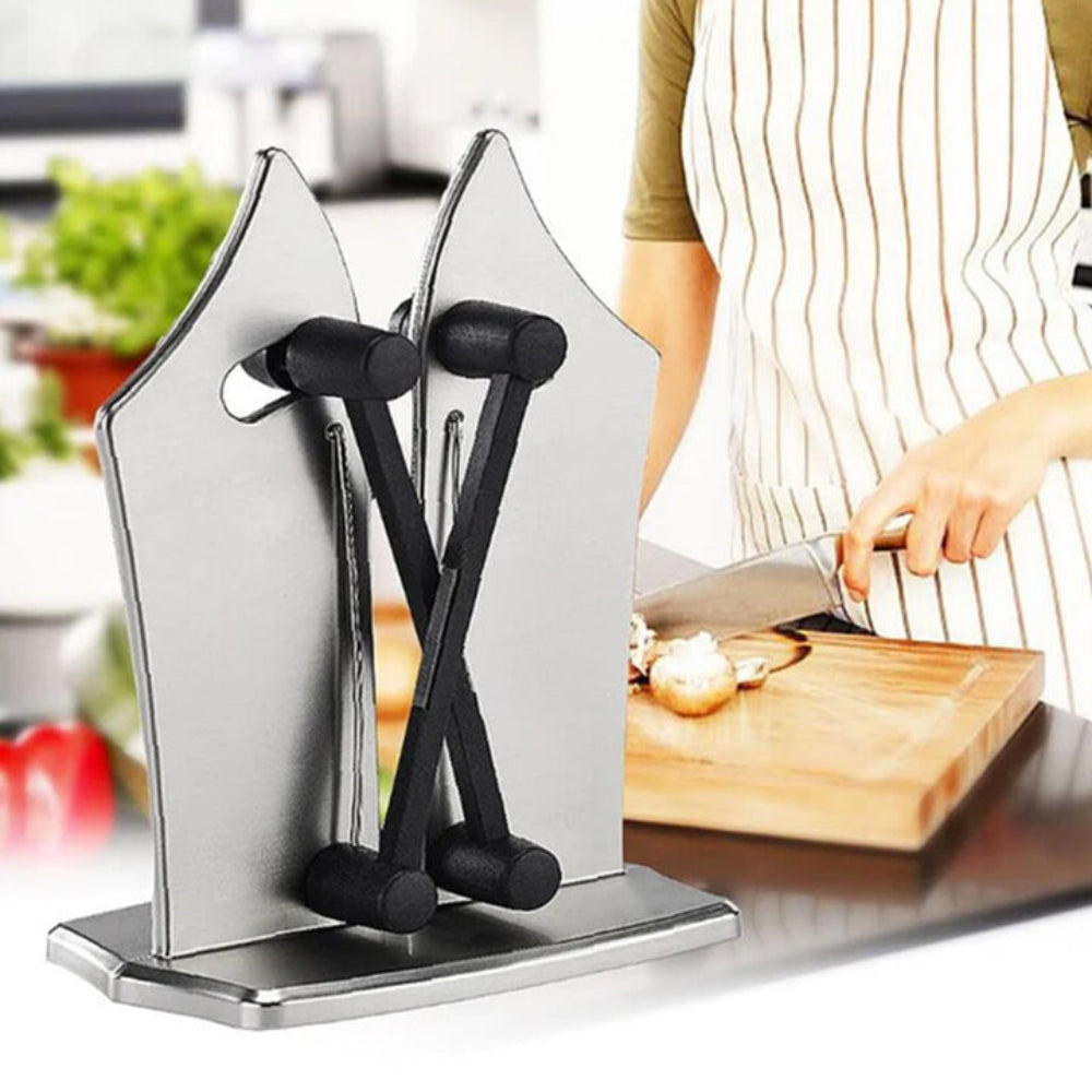 Compact Manual Blade Sharpener for Effortless Kitchen Use