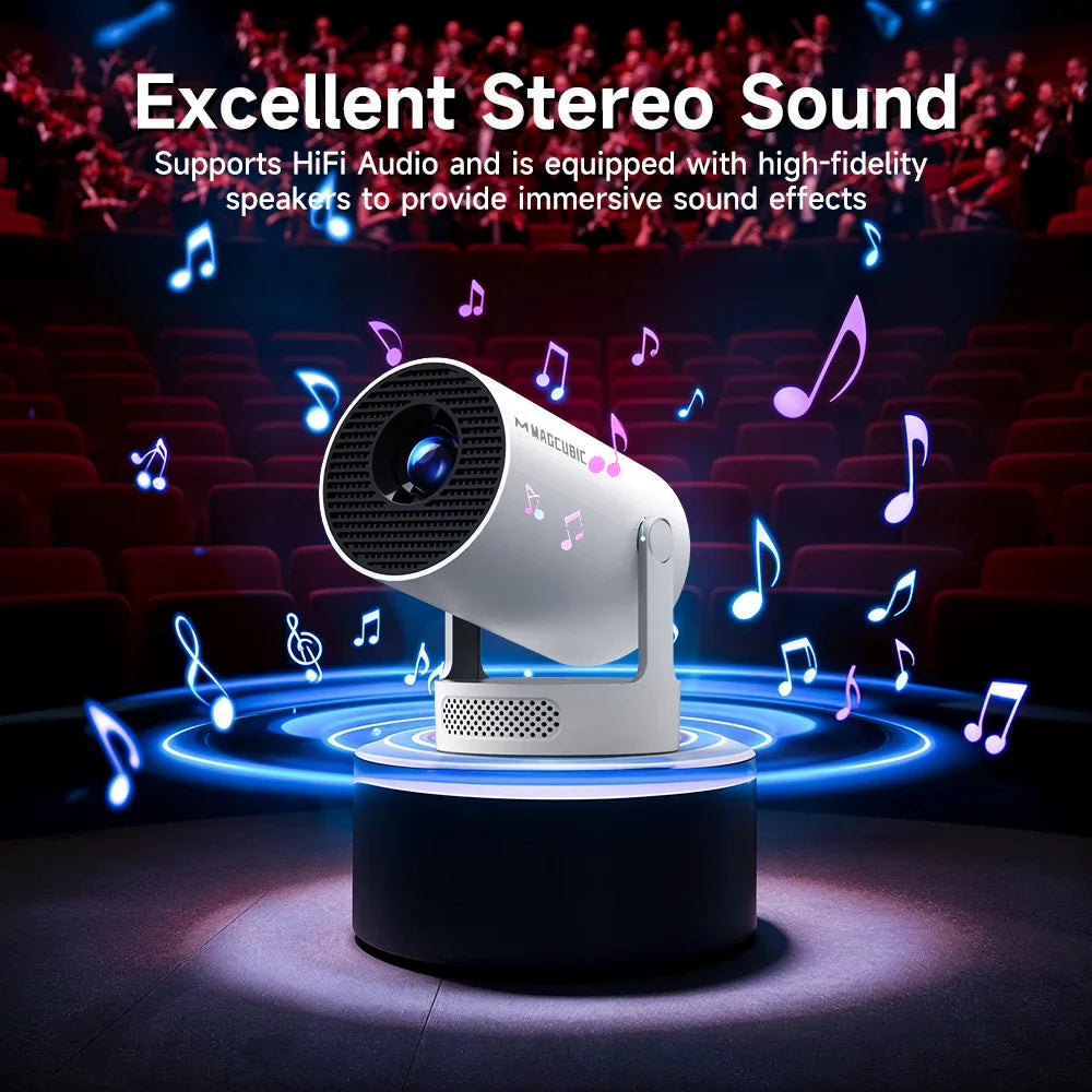Ultra HD Portable Projector with WiFi6 and Bluetooth for Outdoor Fun