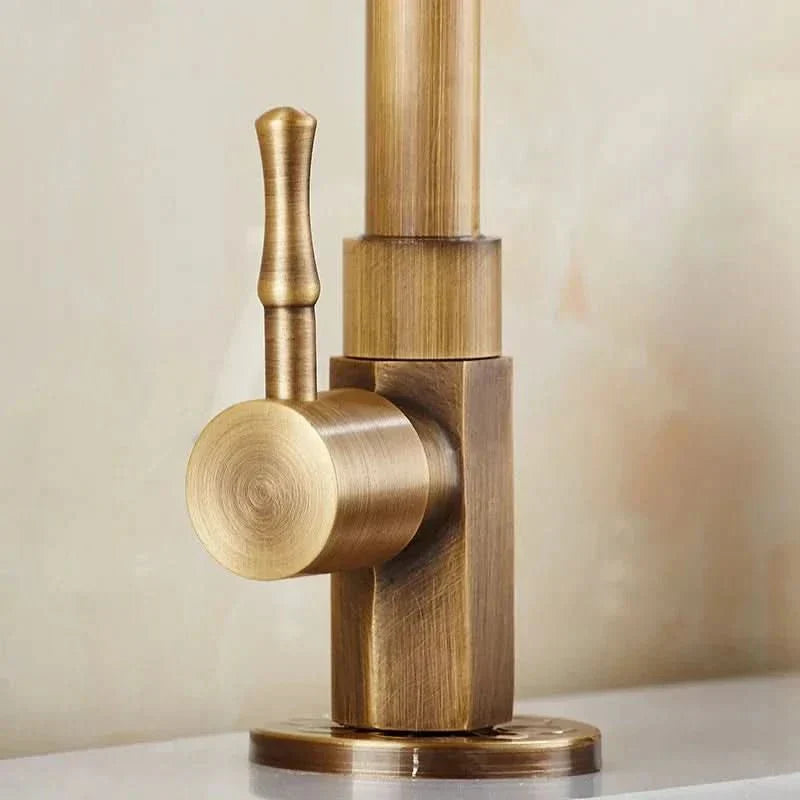 Elegant Brass Kitchen Tap with Classic Swan Neck Design