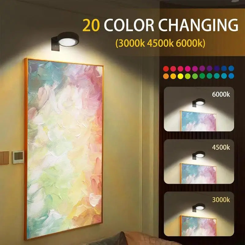 Set of 3 Adjustable Remote-Controlled Art Lamps