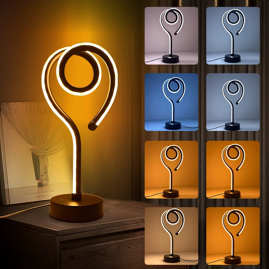 Enchanting Ripple Light: Rechargeable RGB Table Lamp with Remote
