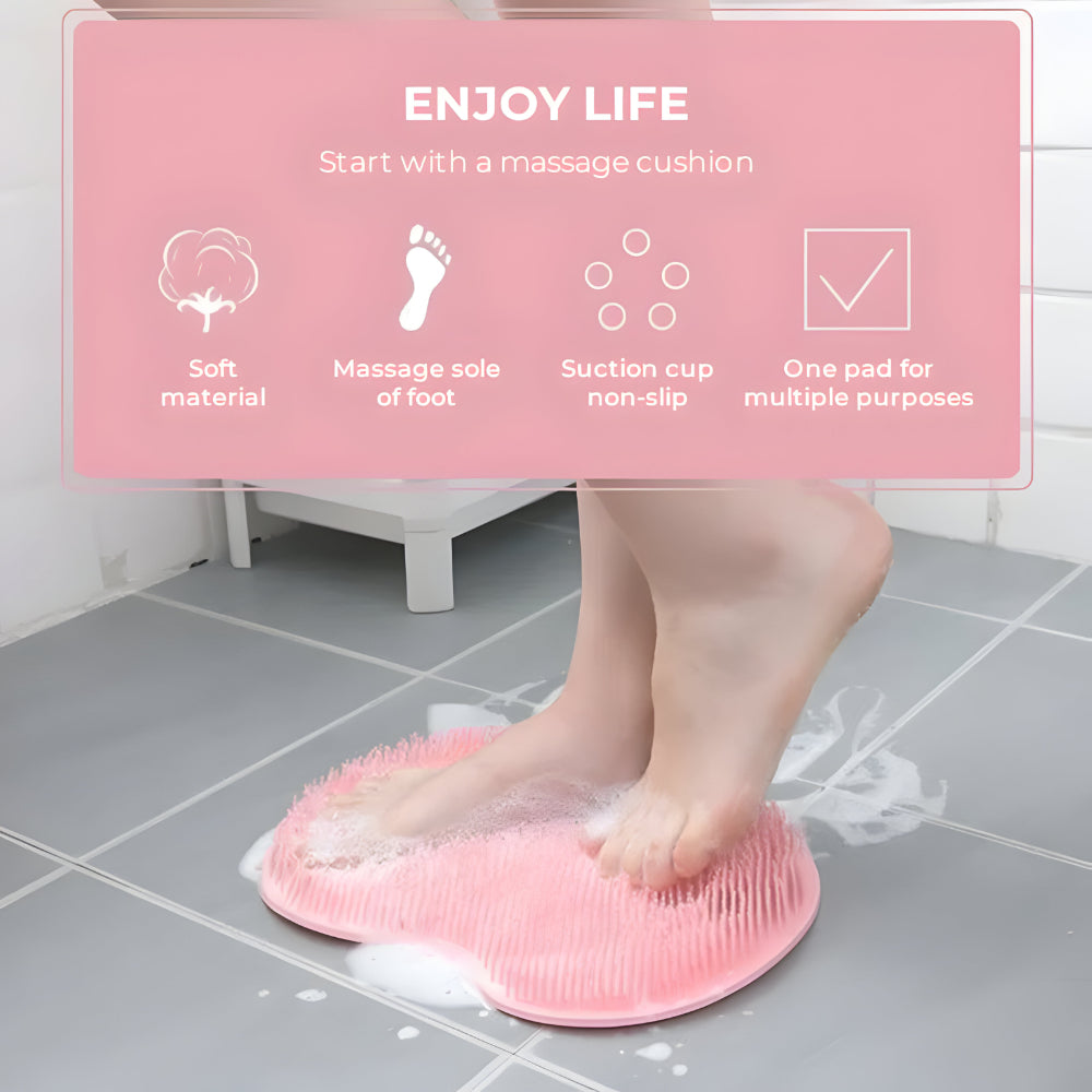 Non-Slip Exfoliating Shower Scrubber Mat for Feet and Body