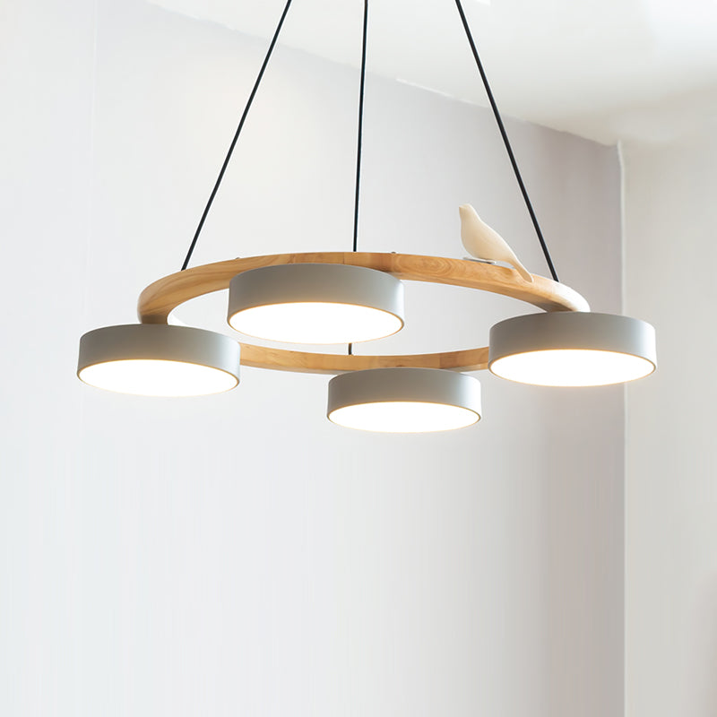 Modern Round Chandelier in Elegant Gold for Dining Room