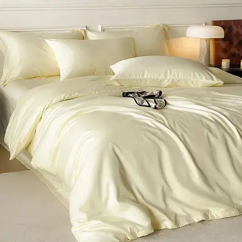 Lightweight Bamboo Fiber Duvet Cover Set with Zipper Closure for Cooling Comfort