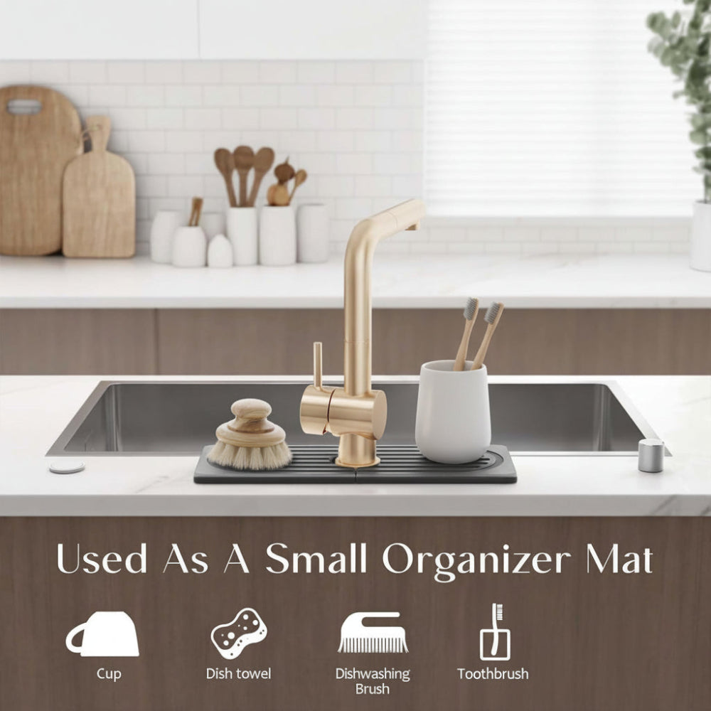 Eco-Friendly Diatomite Sink Mat with Drip Tray for Kitchen Use