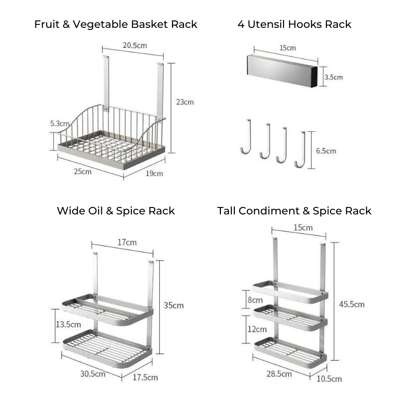 Taavita Wall-Mounted Kitchen Utensil Storage Racks - 8 Unique Racks for Organizing Utensils and More