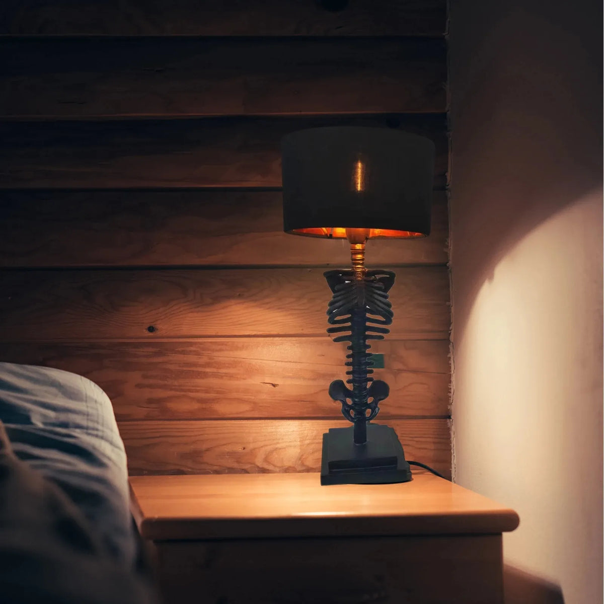 Table Lamp with Gothic Skeleton Design