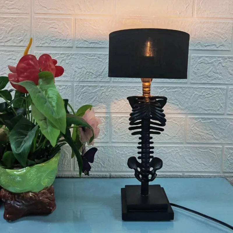 Table Lamp with Gothic Skeleton Design