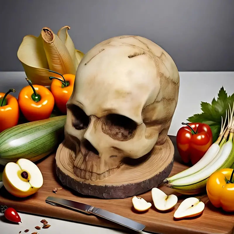 Chilling Skull Knife Stand - 7-Slot Kitchen Storage