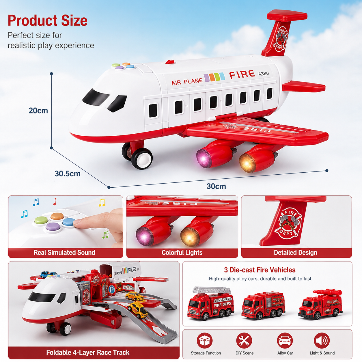Adventure Airplane Playset with Multi-Vehicle Fun for Creative Role Play