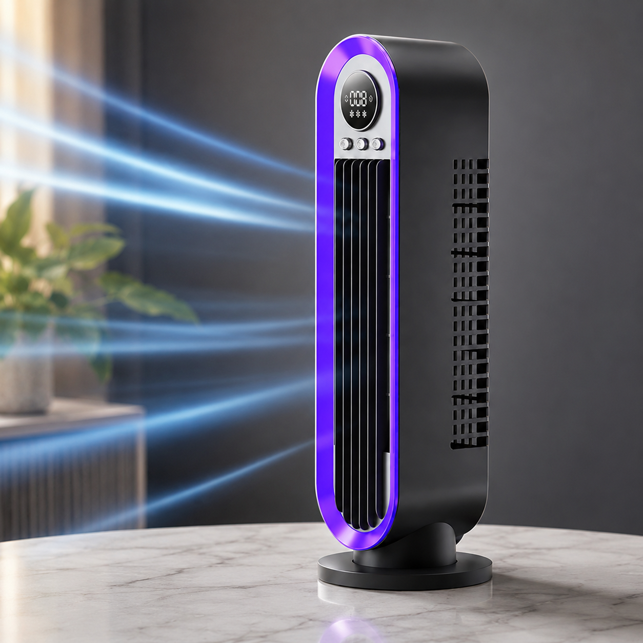 Quiet Oscillating Tower Fan with Remote – Efficient Home Cooling