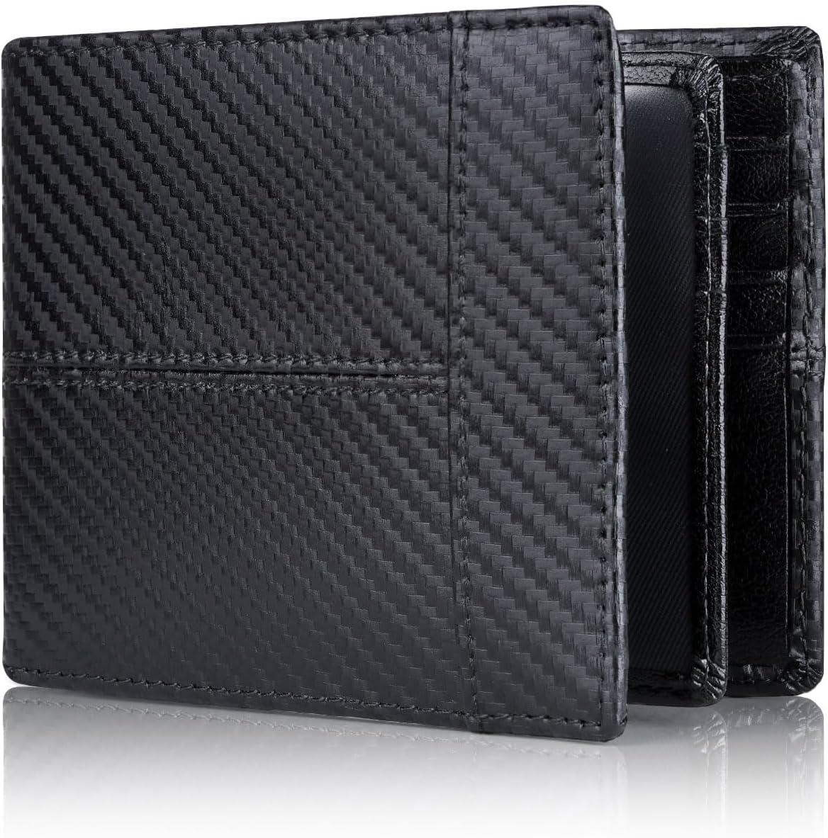 Leather Bifold Wallet for Men with 16 Card Slots – RFID Blocking, Durable