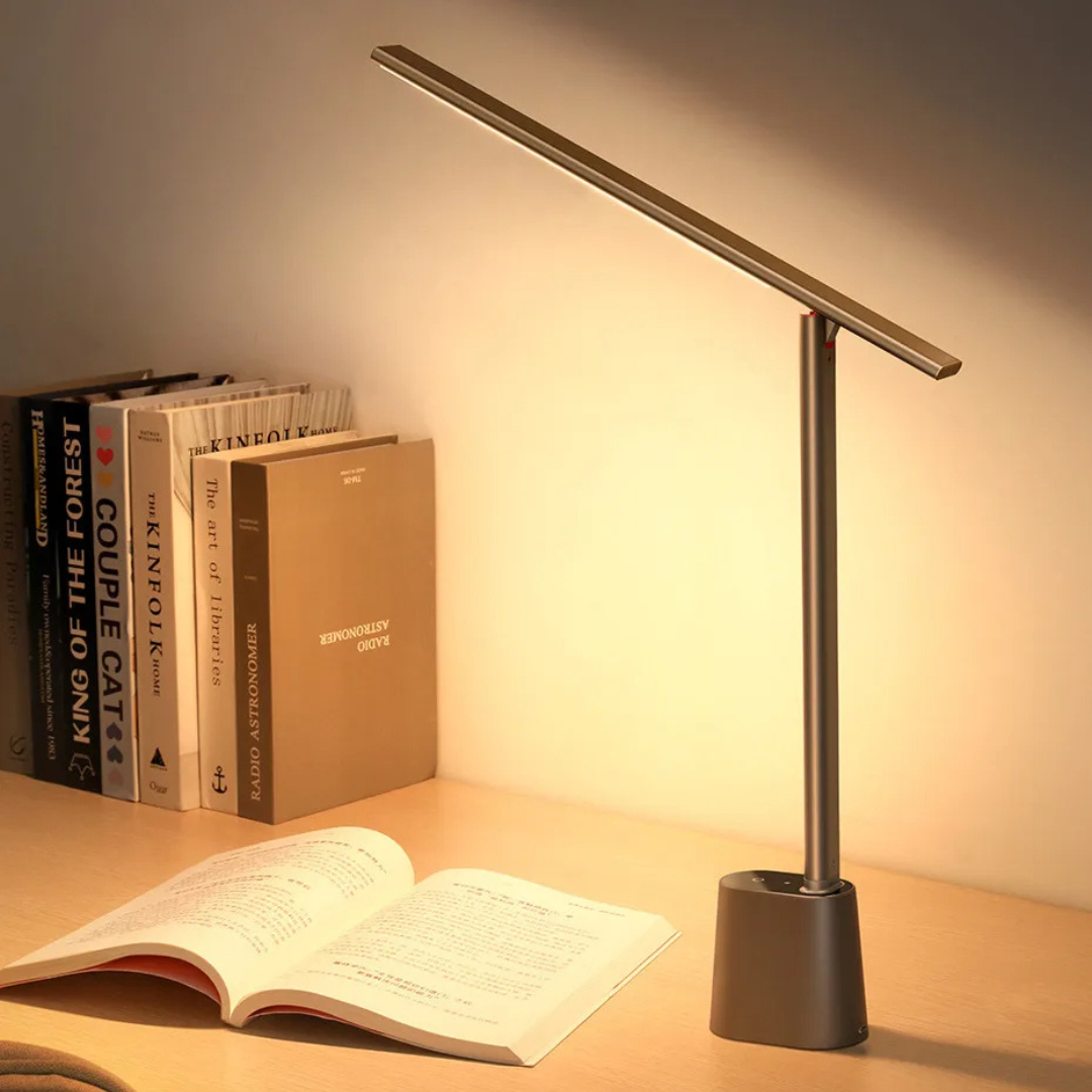 Battery-Powered Desk Lamp with Dimmable LED Light