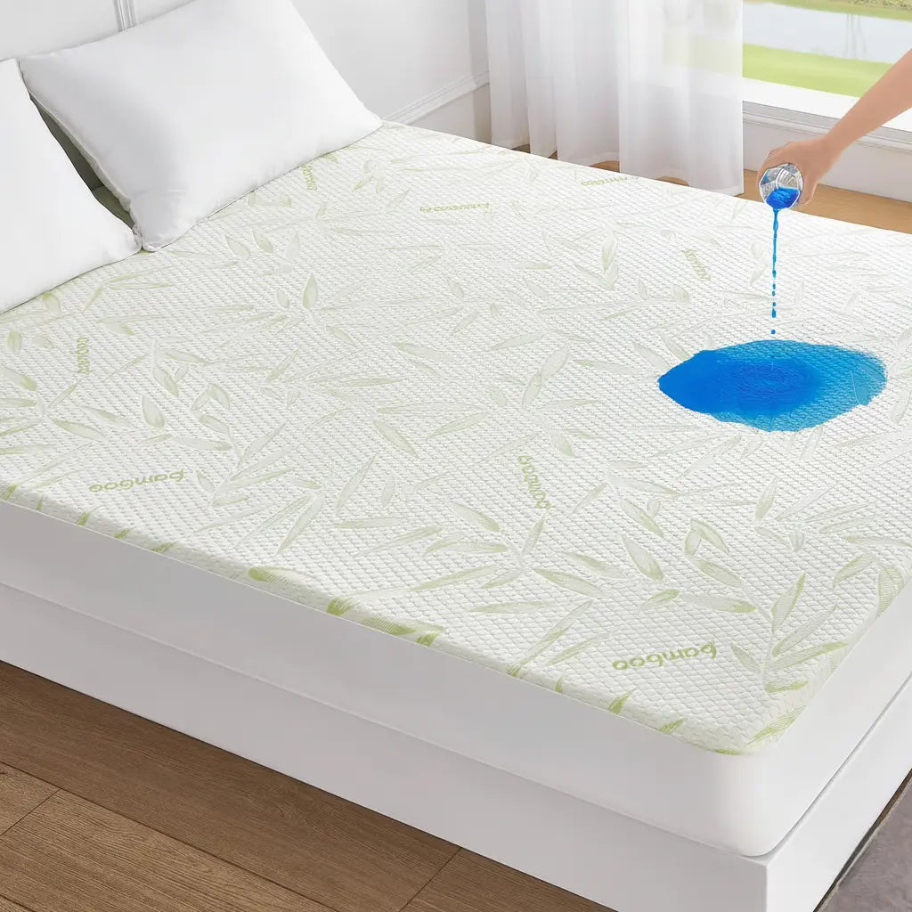 Bamboo Fiber Fitted Sheet with Cooling Effect and Waterproof Protection