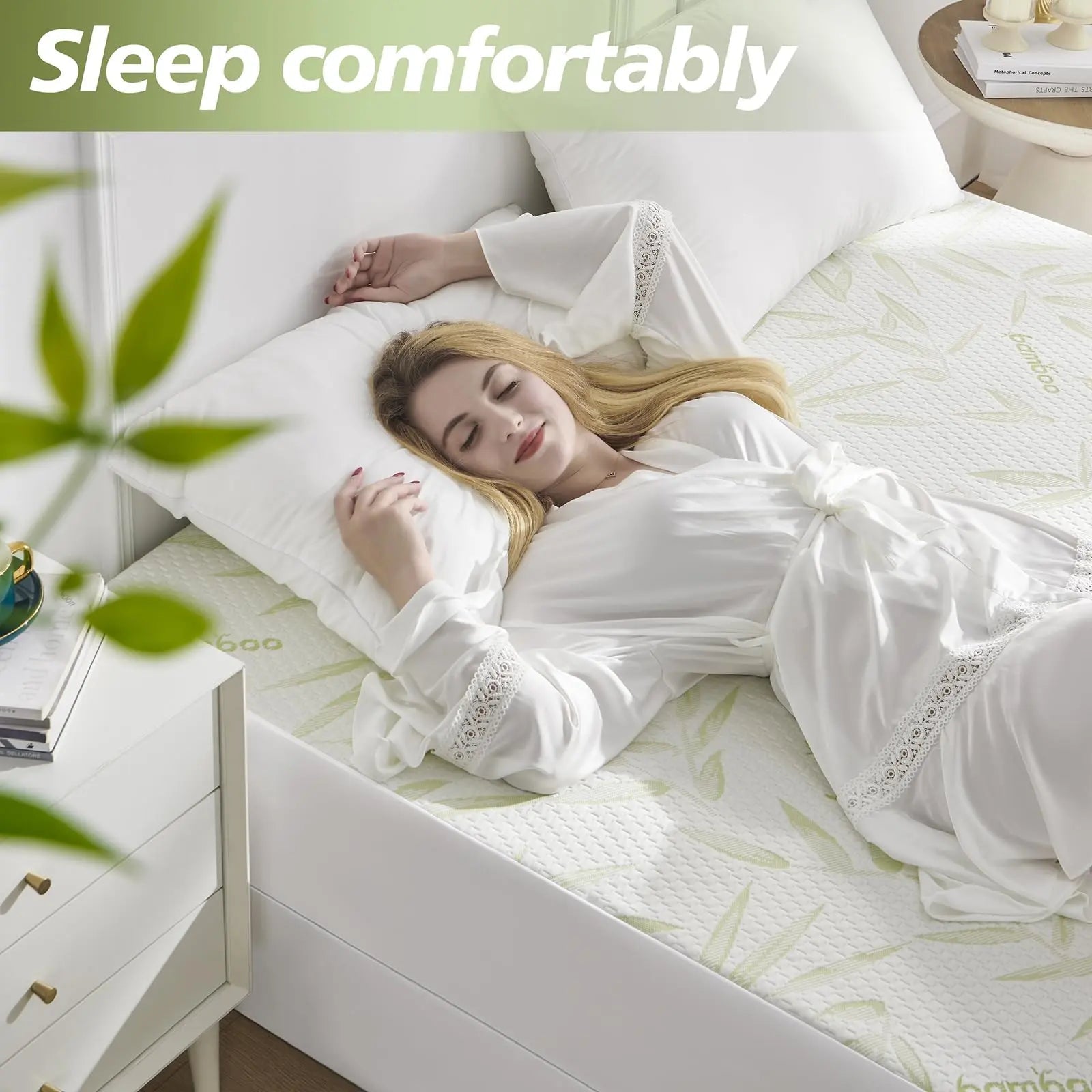 Bamboo Fiber Fitted Sheet with Cooling Effect and Waterproof Protection