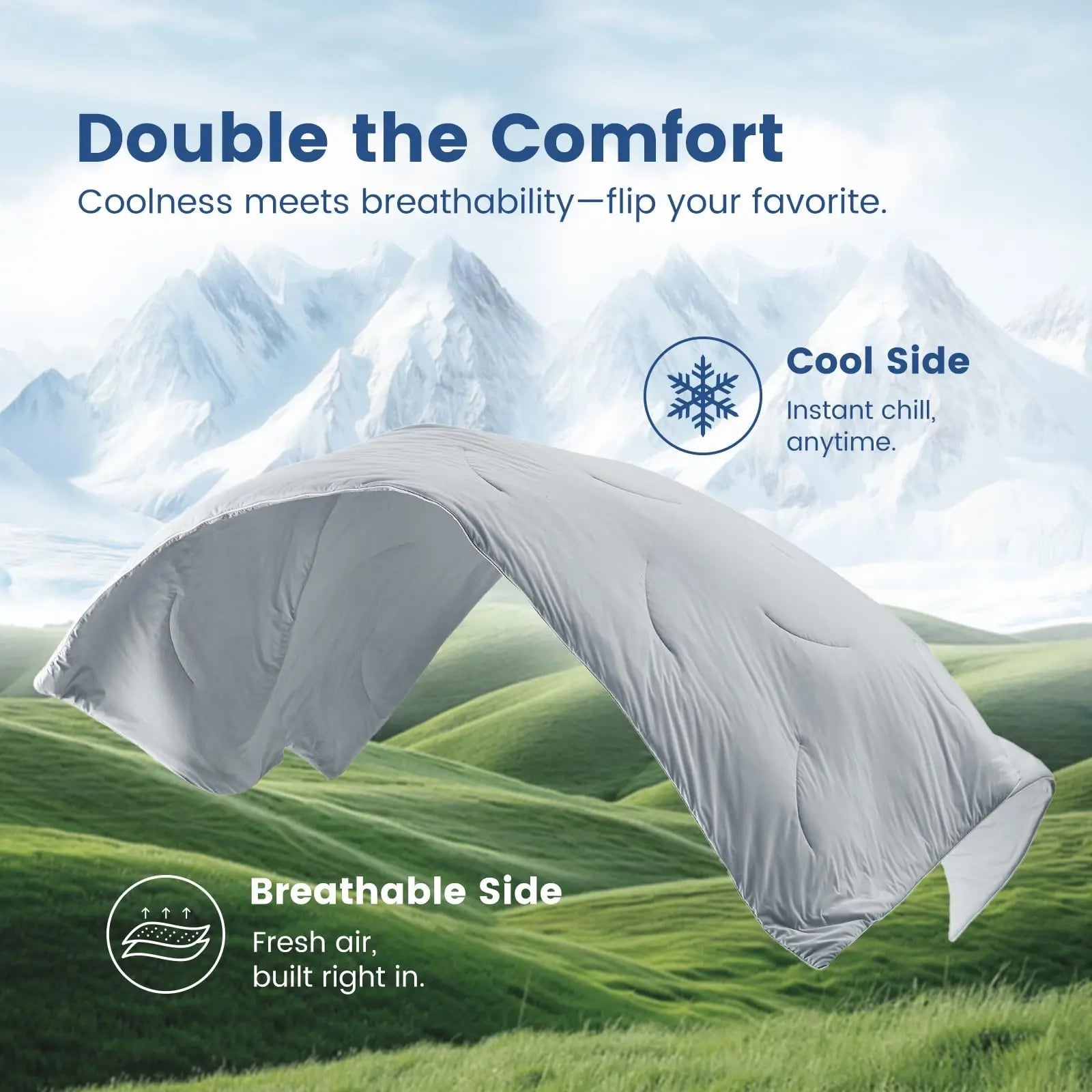 Lightweight Dual-Sided Cooling Comforter – Breathable Silky Fabric for Summer