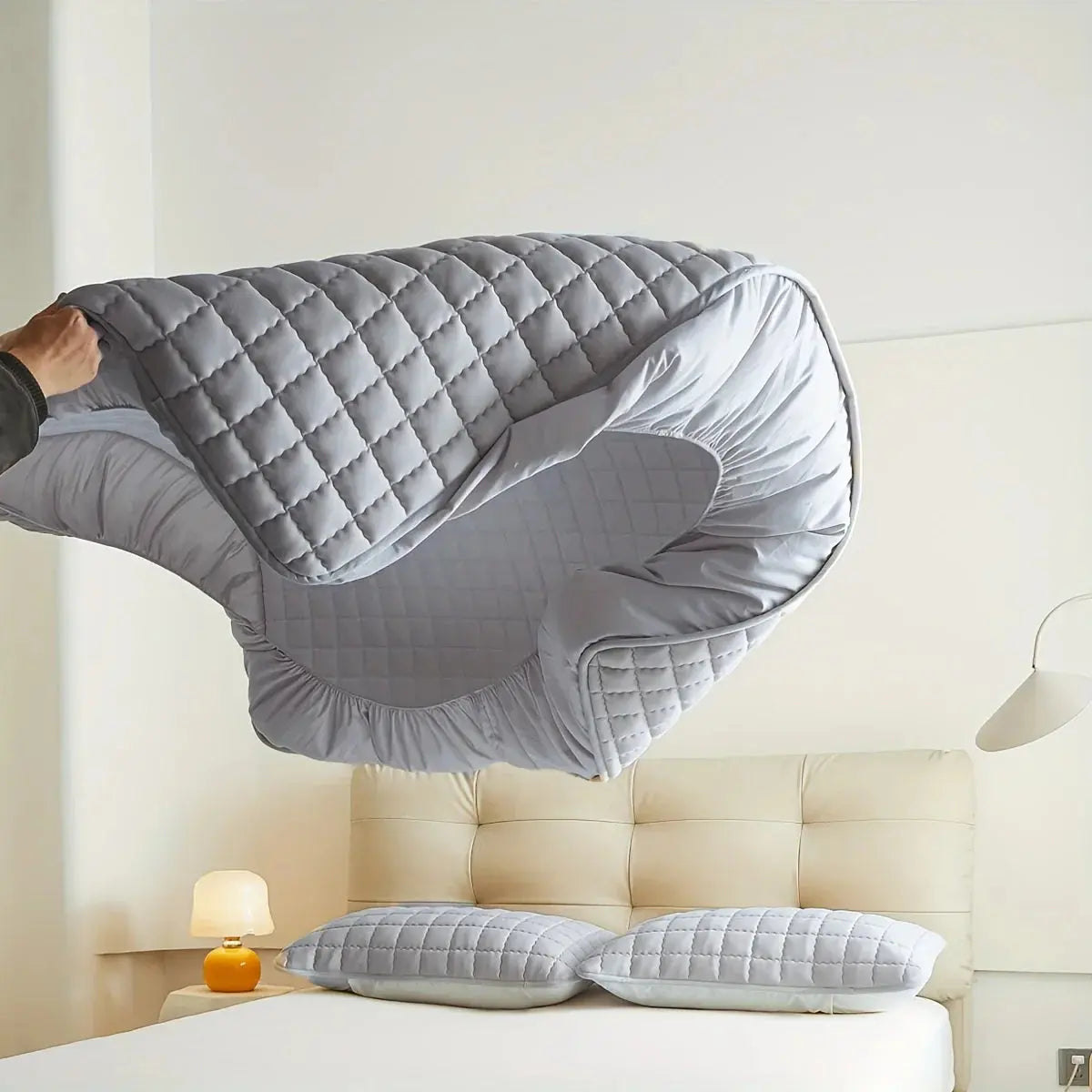 Waterproof Mattress Cover with Quilted Padding | Secure Fit for Sleep Comfort