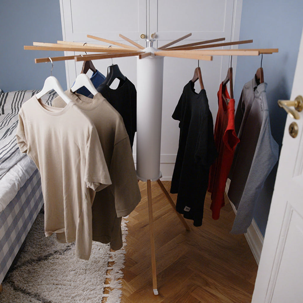 Compact and Stylish Indoor Laundry Drying Rack
