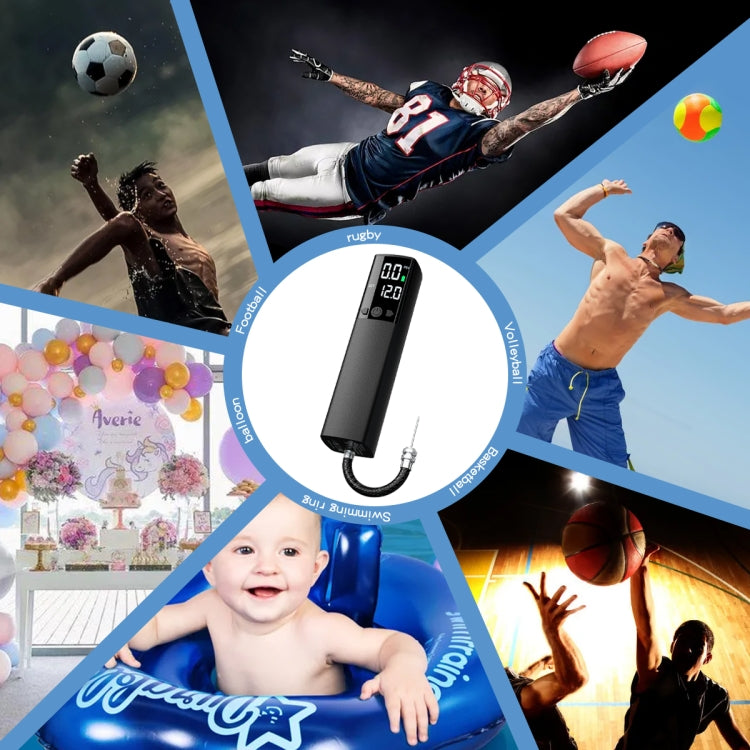 Wireless Electric Inflator with LCD Screen & LED Light - Compact Air Pump for Fast Ball Inflation