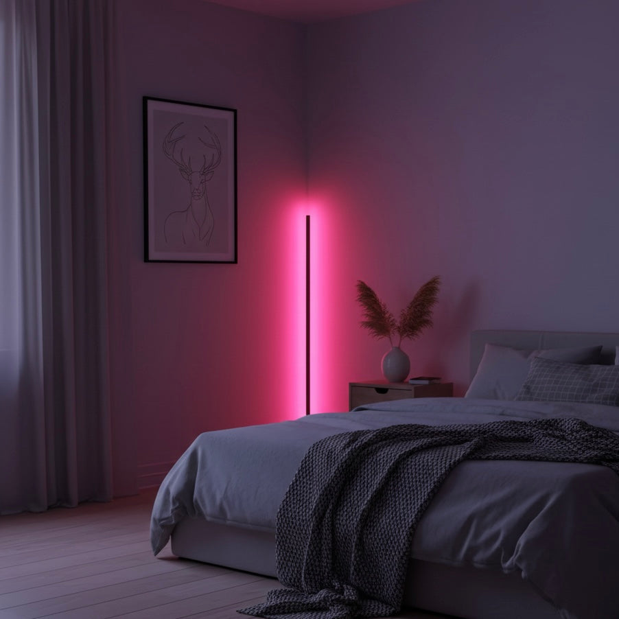 Smart RGB Corner Floor Lamp with Dimmable LED – App & Remote Control Options