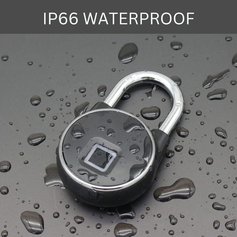 Bluetooth Fingerprint Lock - Biometric, USB Rechargeable, IP65, 10 Users, 3-Month Battery
