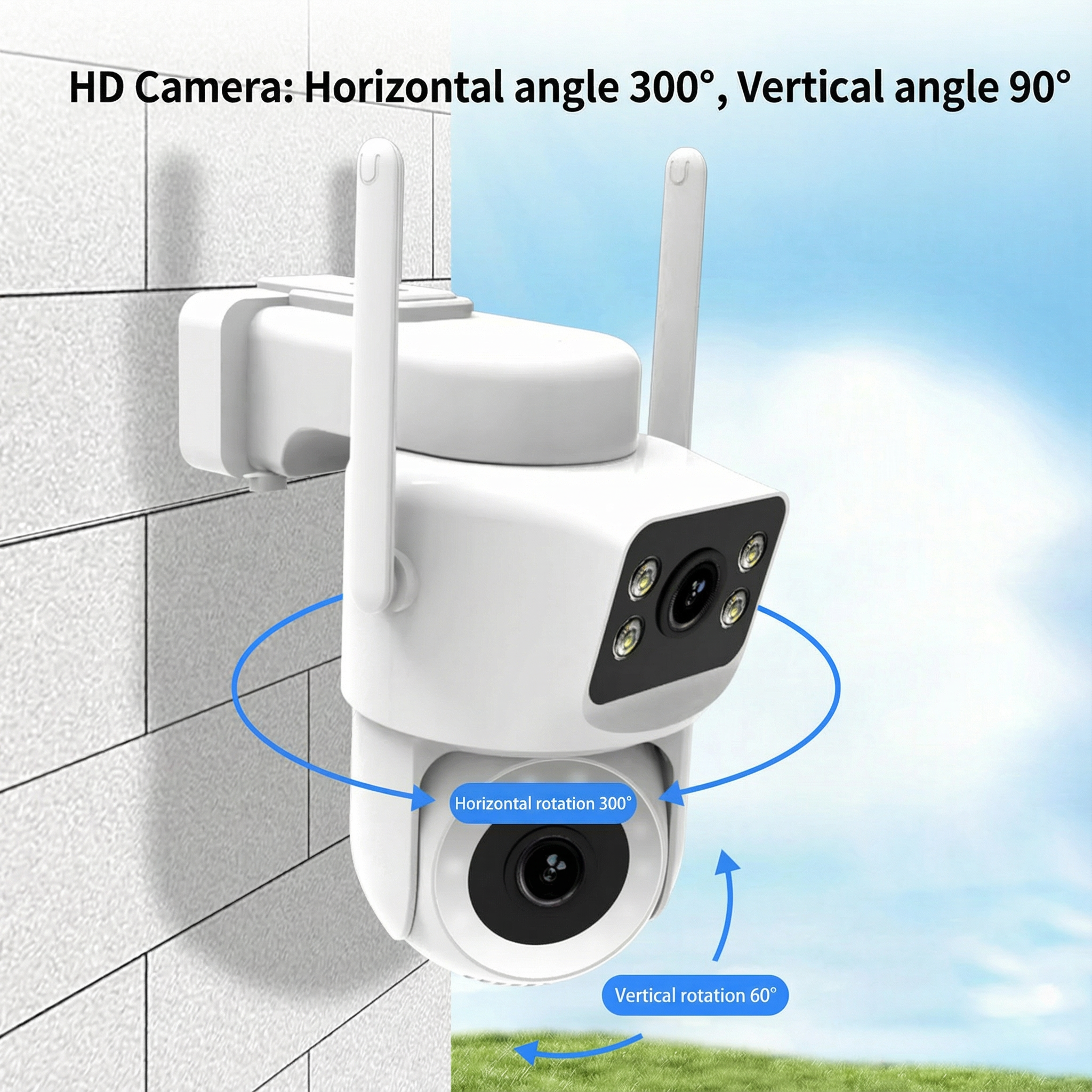 Wireless Outdoor Security Camera with Night Vision for Smart Homes