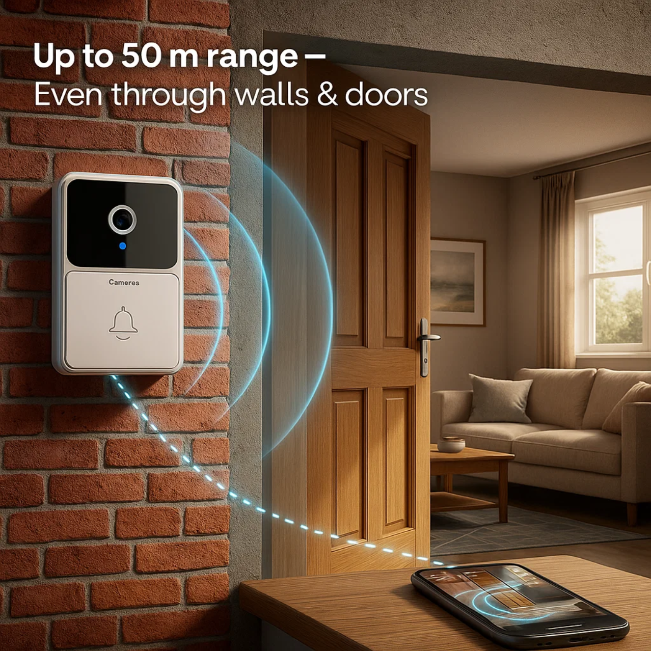 1080p HD Video Doorbell with Motion Detection Alerts