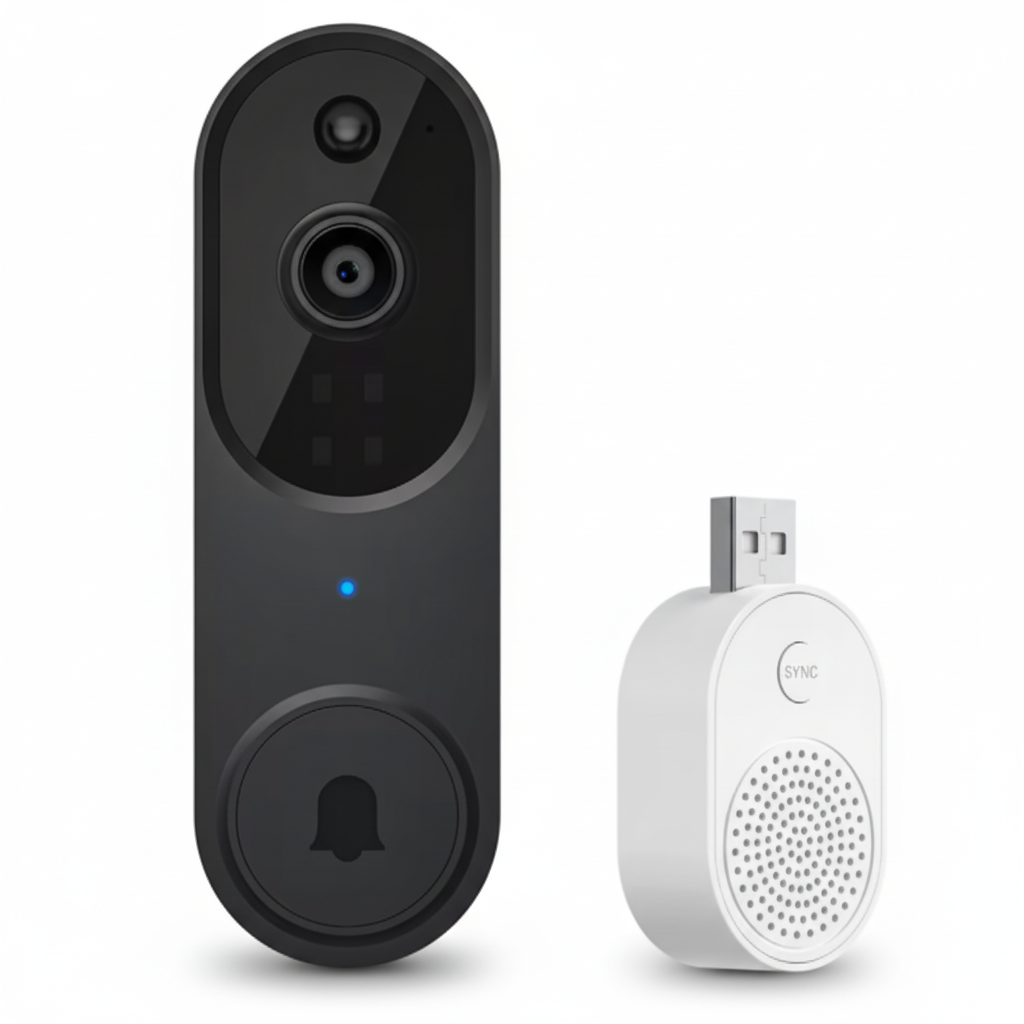 HD Video Doorbell with Night Vision, Person Detection & Two-Way Audio