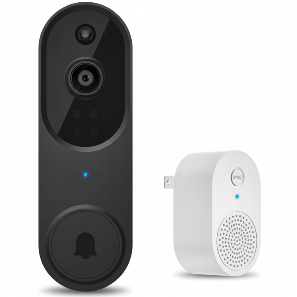 HD Video Doorbell with Night Vision, Person Detection & Two-Way Audio