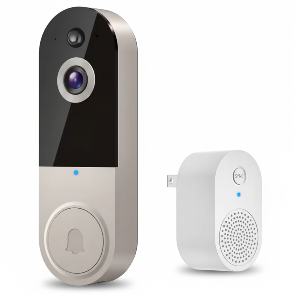 HD Video Doorbell with Night Vision, Person Detection & Two-Way Audio