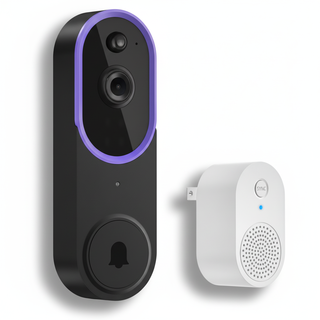 HD Video Doorbell with Night Vision, Person Detection & Two-Way Audio