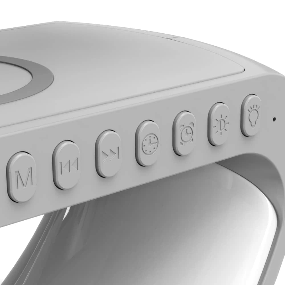 LED Alarm Clock with Sunrise Feature, 15W Wireless Charging & Bluetooth 5.0