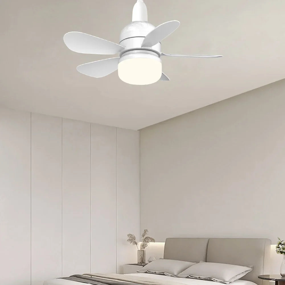 Contemporary Flush Mount Ceiling Fan with Adjustable LED Lighting