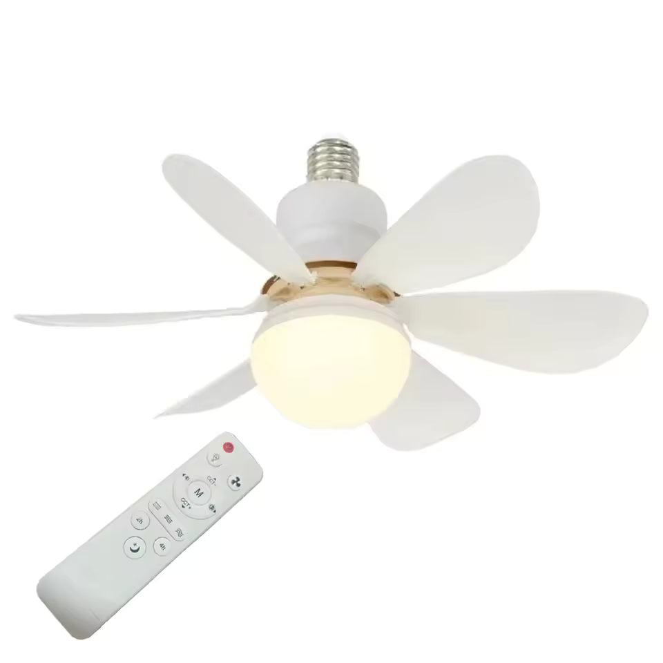 Contemporary Flush Mount Ceiling Fan with Adjustable LED Lighting