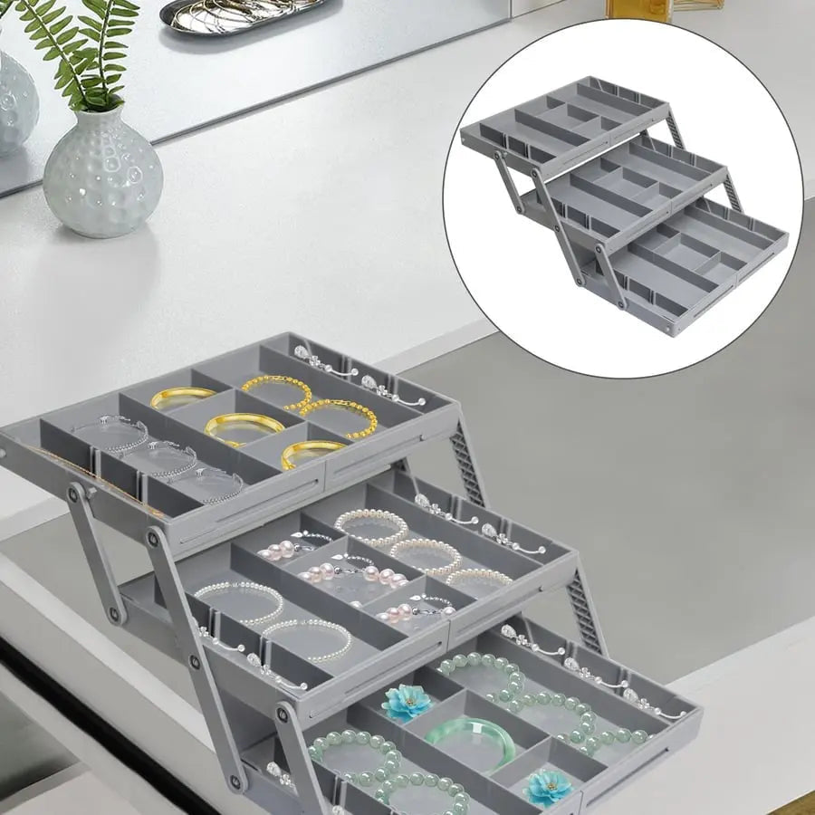 3-Tier Drawer Storage Organizer with Adjustable Dividers for Office & Kitchen