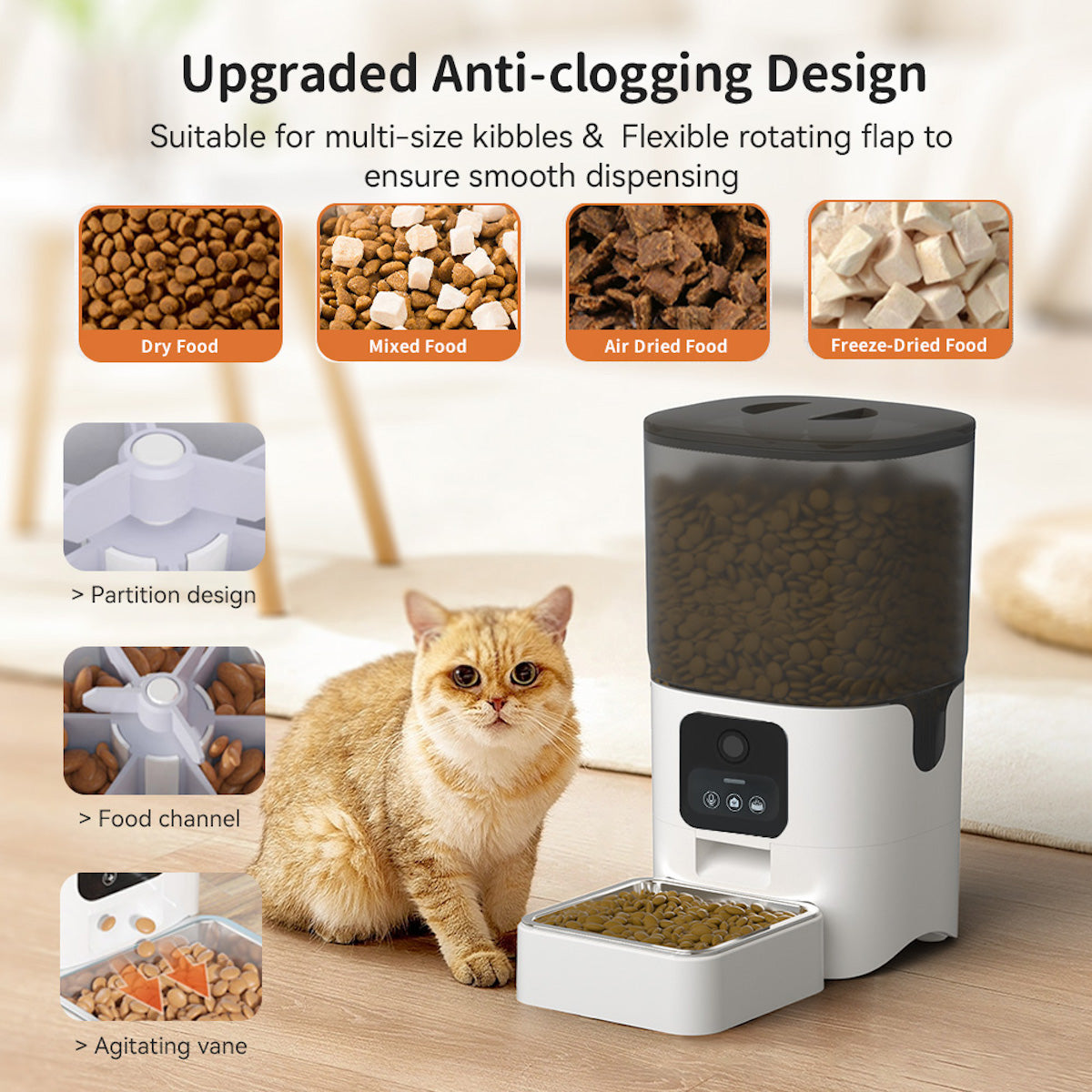 Smart Pet Feeder with 6L Capacity – App Control & Alexa Compatible, BPA-Free Stainless Steel Tray
