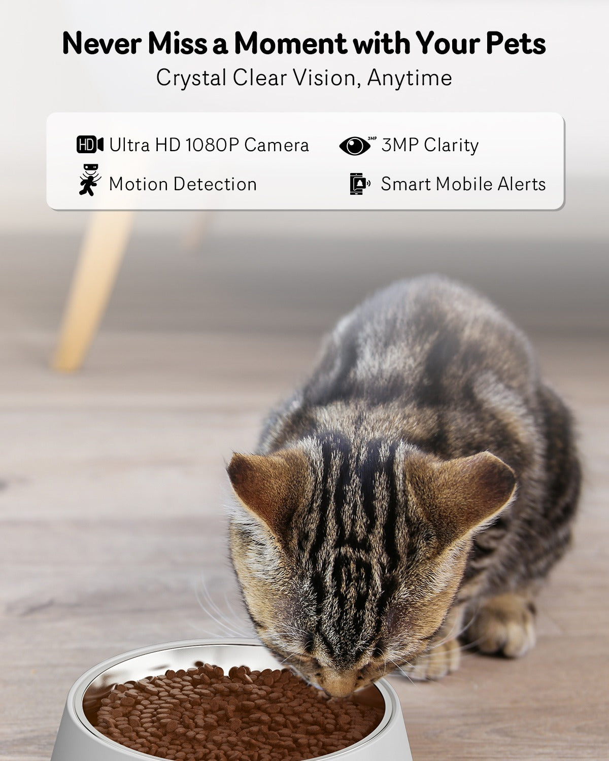 Automatic Cat Feeder with 1080P HD Camera – 4L Capacity, App-Controlled