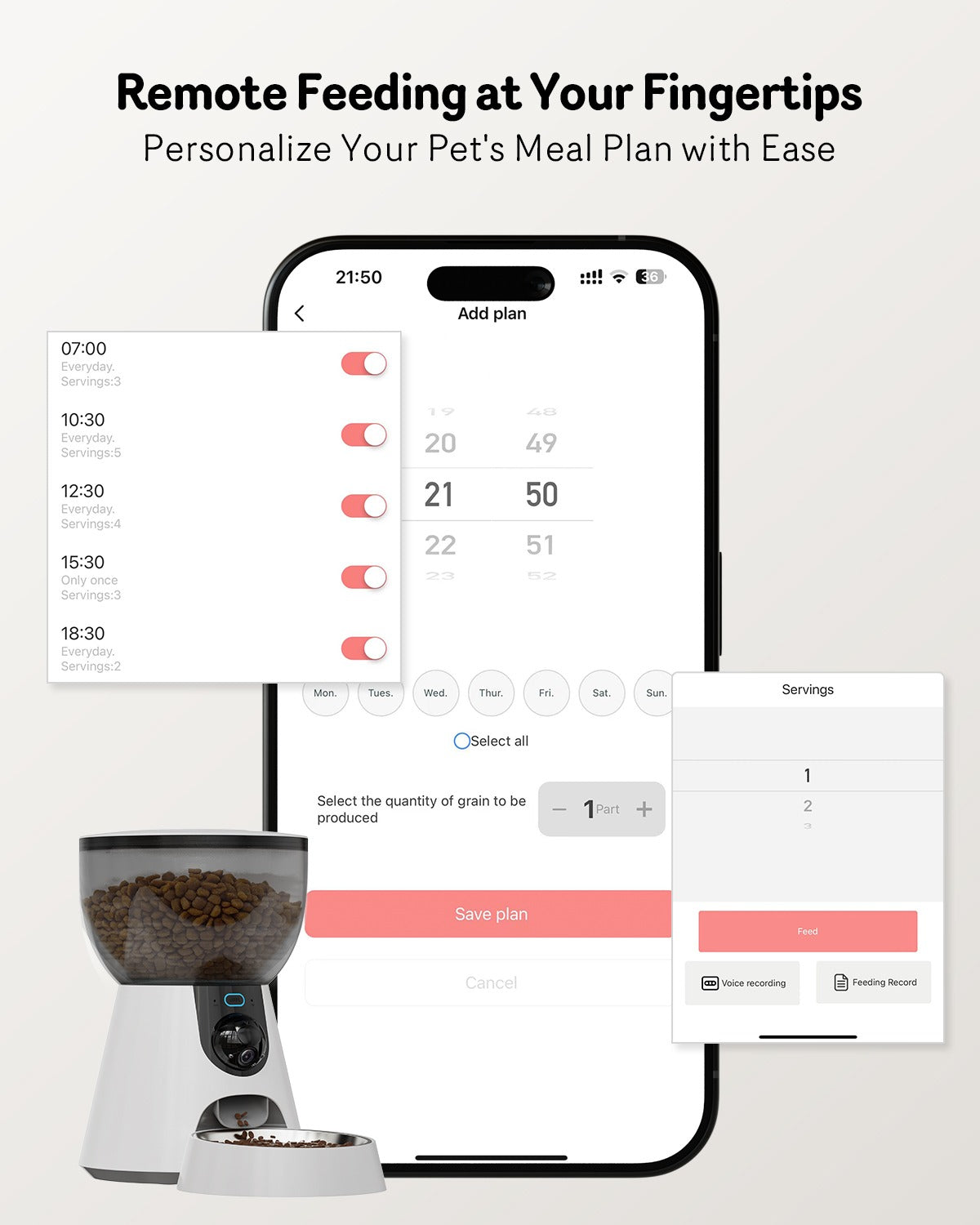 Automatic Cat Feeder with 1080P HD Camera – 4L Capacity, App-Controlled