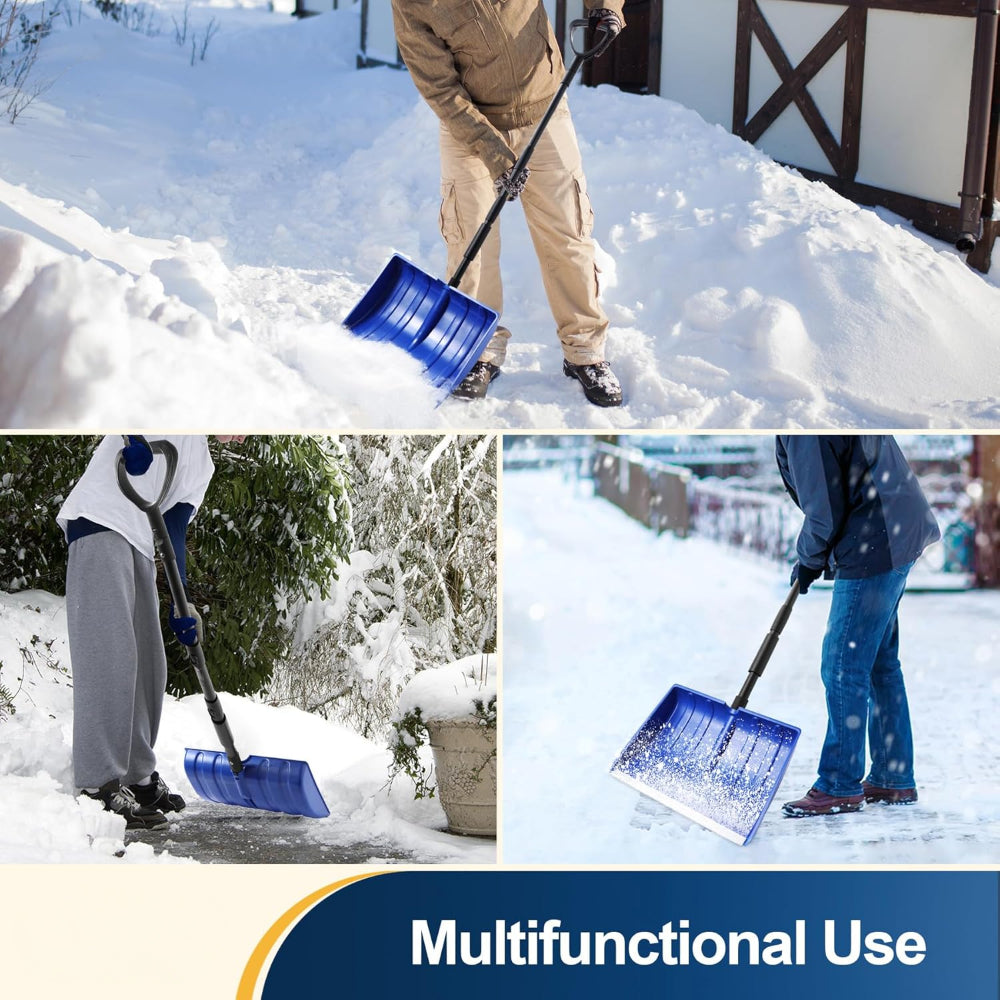 Ergonomic Snow Remover with Adjustable Grip and Extra-Wide Blade