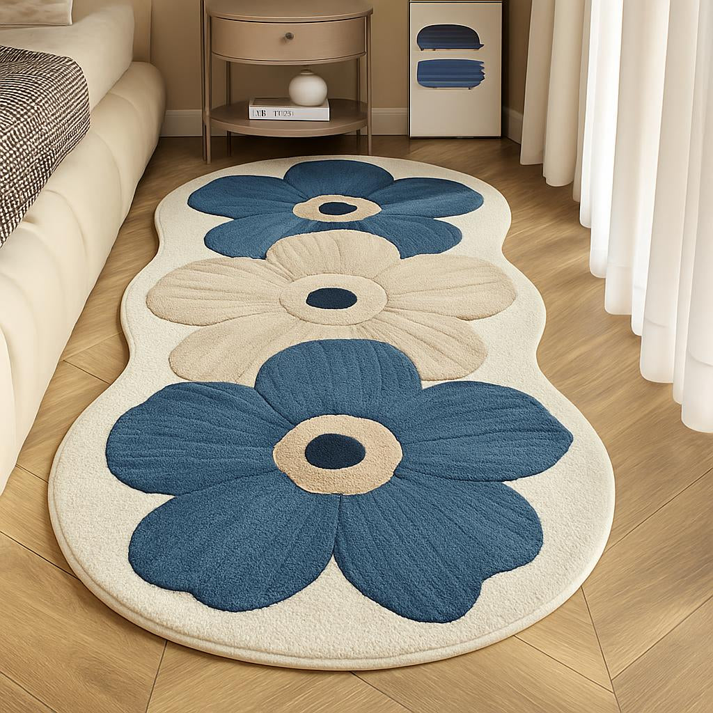 Non-Slip Backed Floral Area Rug | Cozy Plush Design for Soft Spaces