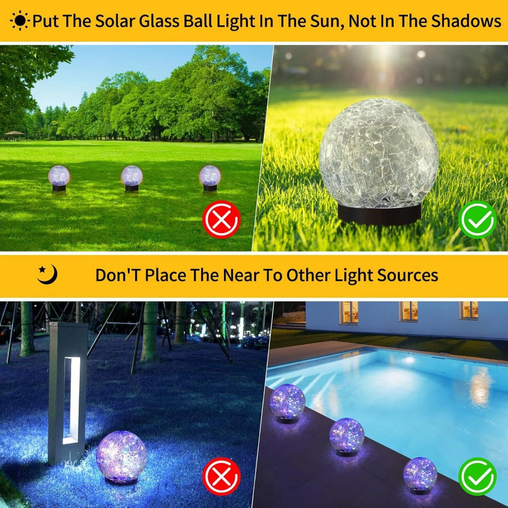 Illuminating Solar Glass Sphere for Outdoor and Indoor Use