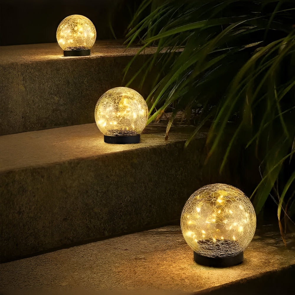 Illuminating Solar Glass Sphere for Outdoor and Indoor Use