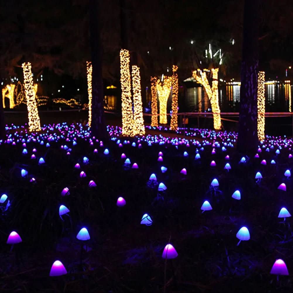 Luminous Fungi Solar LED Lights for Enchanted Gardens