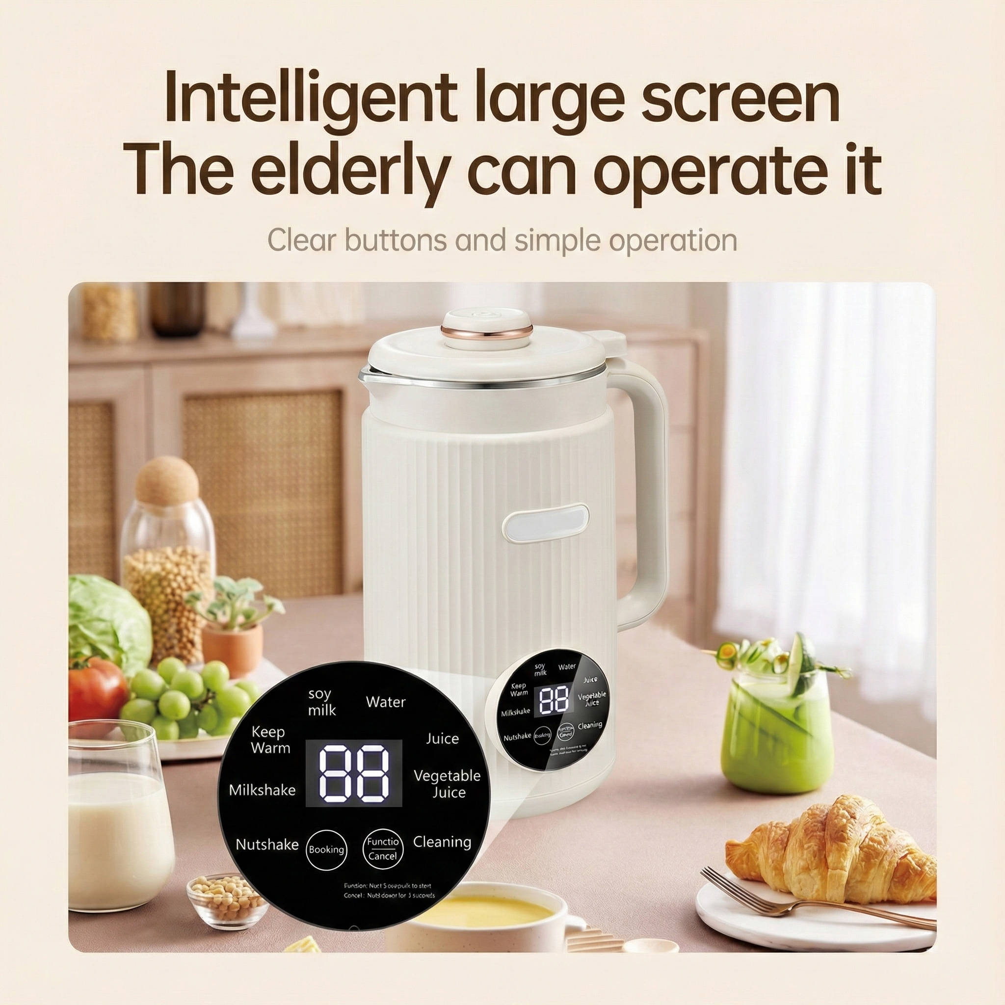 Soy Milk Maker with 9 Settings, 35.1 oz Capacity