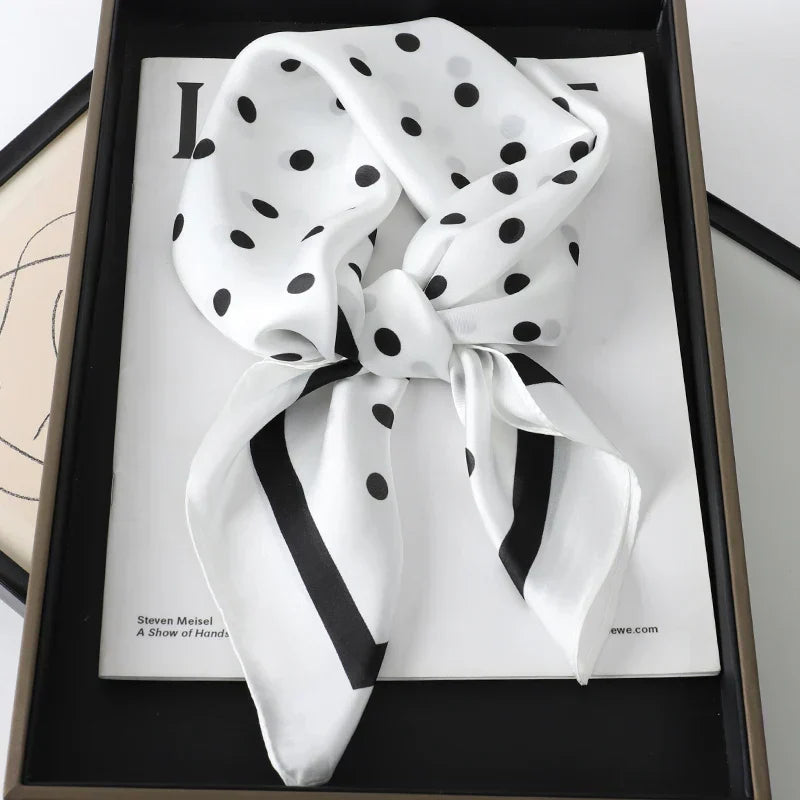Plaid Silk Scarf – Versatile Charm Accessory