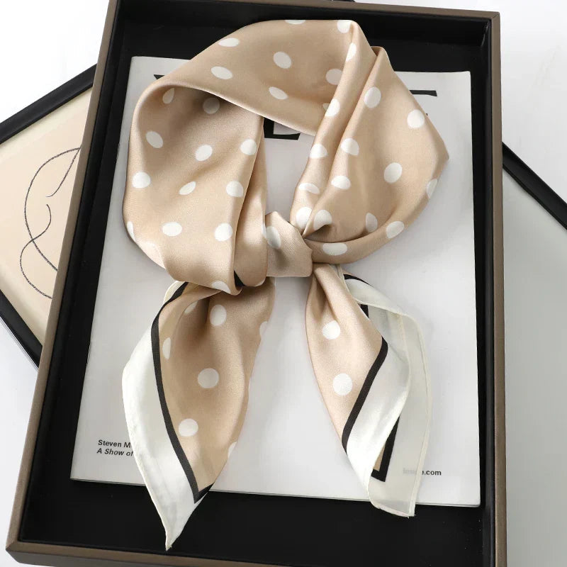 Plaid Silk Scarf – Versatile Charm Accessory
