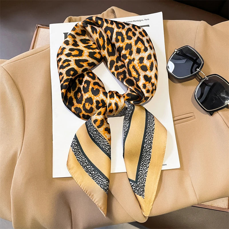 Plaid Silk Scarf – Versatile Charm Accessory