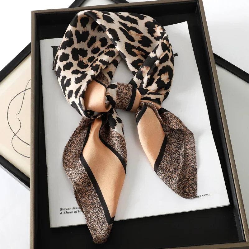 Plaid Silk Scarf – Versatile Charm Accessory