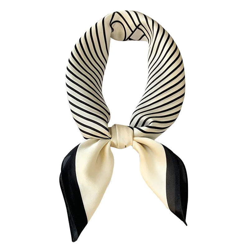 Plaid Silk Scarf – Versatile Charm Accessory